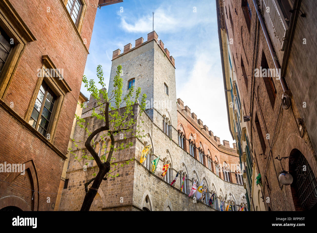Siena alten Festungsmauern. Reiseziele in Toscana, Italien. Stockfoto