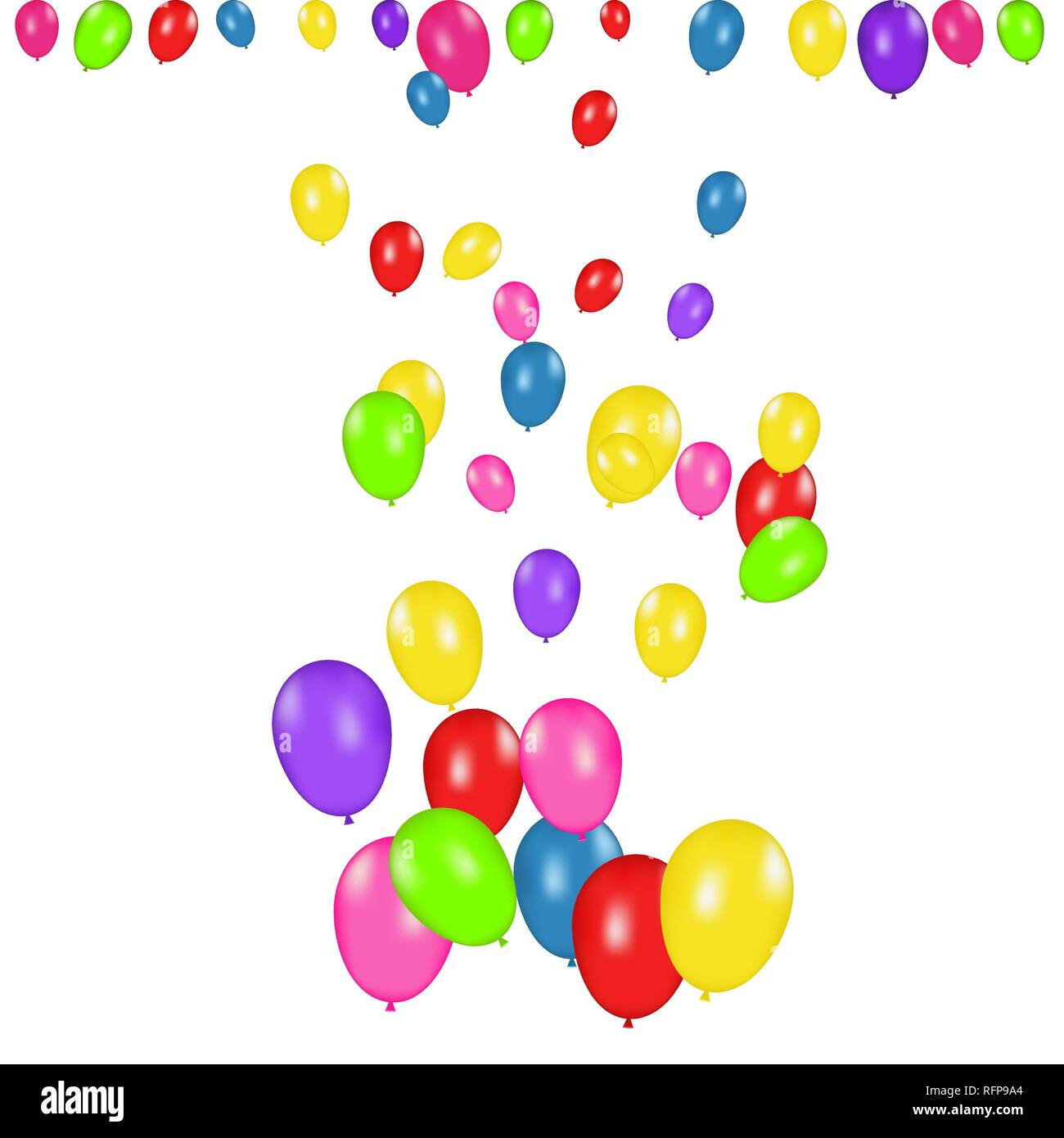 Farbe Zusammensetzung der Vektor realistische Ballons auf weißem Hintergrund. Luftballons isoliert. Zum Geburtstag Grußkarten oder andere Designs Stock Vektor