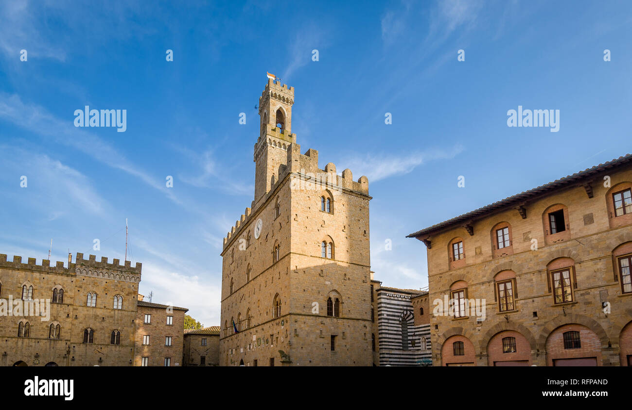 Die Piazza dei Priori, Volterra Altstadt. Toscano Provinz, Italien Stockfoto