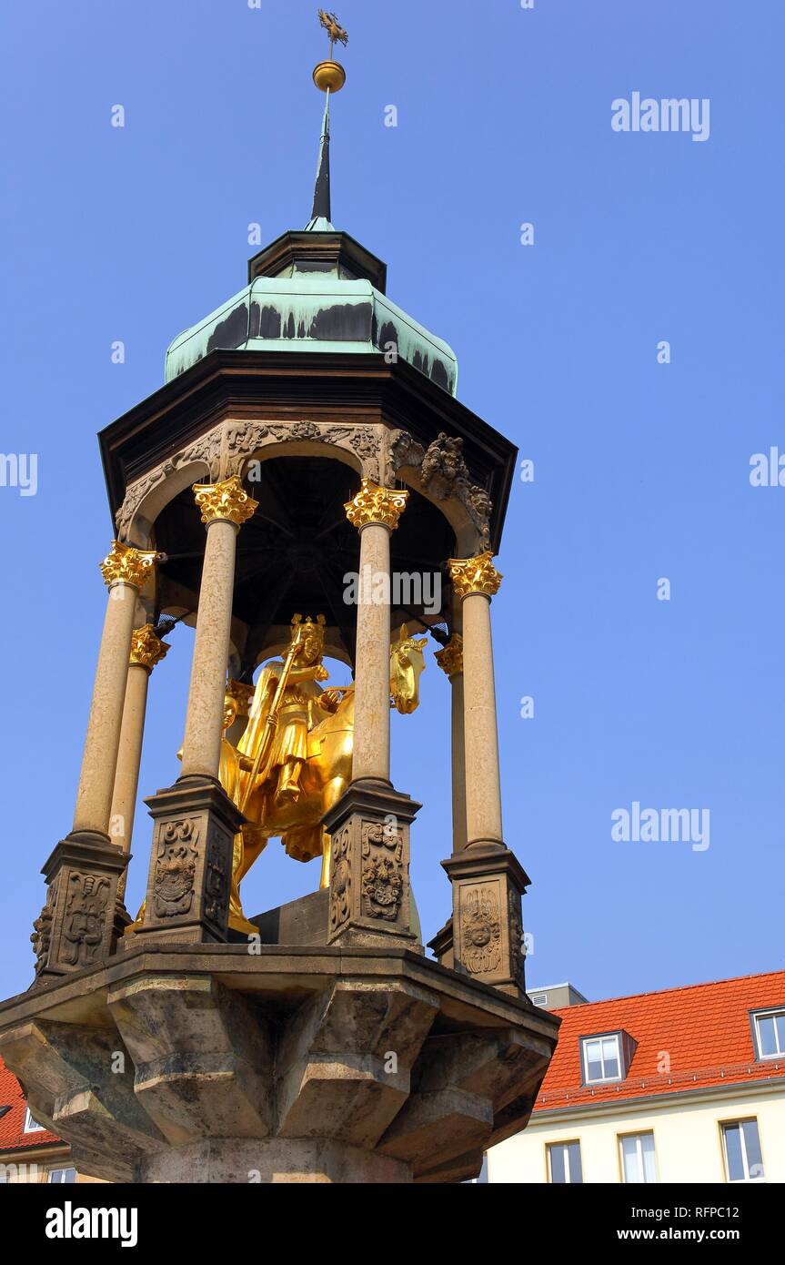 Denkmal Goldener Reiter (Magdeburger Reiter), Magdeburg, Sachsen-Anhalt, Deutschland Stockfoto