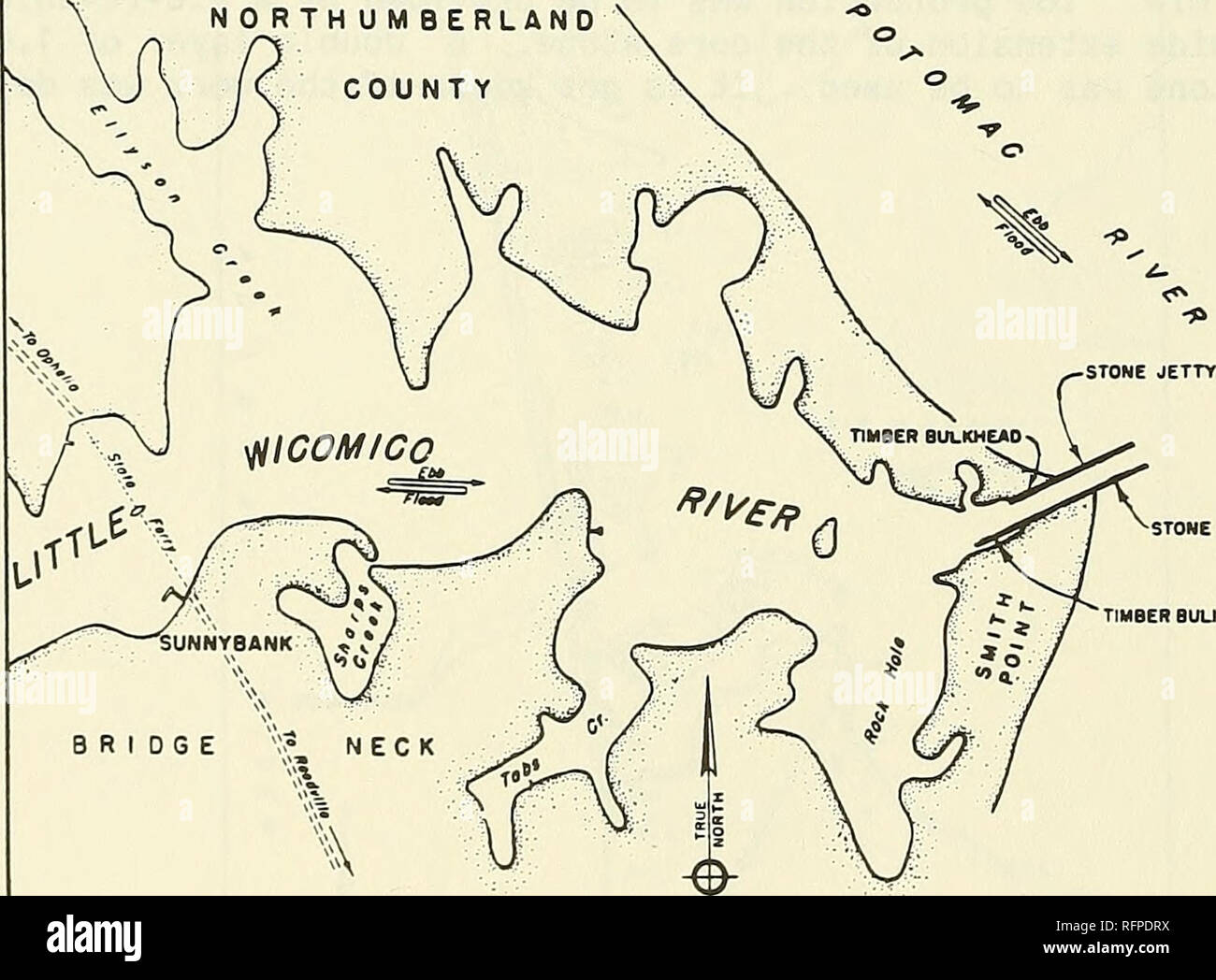 . Fallbeispiele von Corps Wellenbrecher und Steg Strukturen. Wellenbrecher; Stege; Wellenbrecher; Stege. SOUTH | JETTY^^ rcSeCT OEPTH NORThI JETTY 8 FT. Typischer Schnitt durch Stege und Kanal (nicht maßstabsgetreu). Stein JETTY &Lt;0/HOLZ STIRNWAND (^ Skala der Füße loop gespannt woo Abbildung 67. Wenig Wicomico Fluß, Virginia 108. Bitte beachten Sie, dass diese Bilder sind von der gescannten Seite Bilder, die digital für die Lesbarkeit verbessert haben mögen - Färbung und Aussehen dieser Abbildungen können nicht perfekt dem Original ähneln. extrahiert. Smith, Ernest R; US Army Engineer Wasserstraßen Fachleute Stockfoto