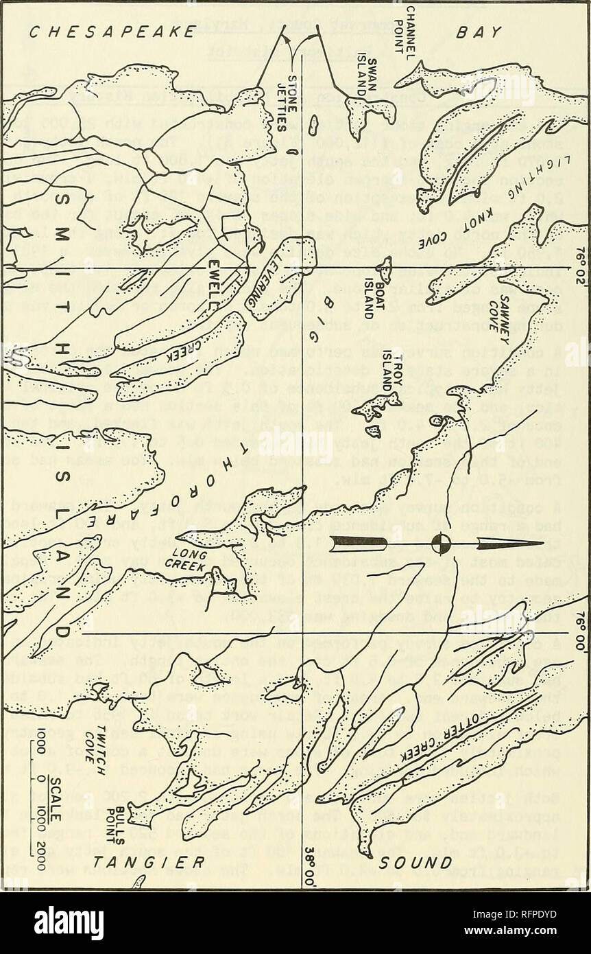 . Fallbeispiele von Corps Wellenbrecher und Steg Strukturen. Wellenbrecher; Stege; Wellenbrecher; Stege. Abbildung 61. Twitch Cove und großen Thorofare River, Maryland 98. Bitte beachten Sie, dass diese Bilder sind von der gescannten Seite Bilder, die digital für die Lesbarkeit verbessert haben mögen - Färbung und Aussehen dieser Abbildungen können nicht perfekt dem Original ähneln. extrahiert. Smith, Ernest R; US Army Engineer Wasserstraßen Experiment Station; Coastal Engineering Research Center (U S.); in den Vereinigten Staaten. Armee. Korps der Ingenieure; Reparatur, Bewertung, Pflege und Rehabilitation Forschung Stockfoto