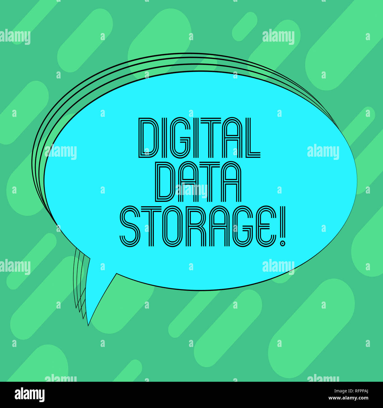 Konzeptionelle Handschrift zeigt Digital Data Storage. Business foto Präsentation Format zur Speicherung und Sicherung von Daten auf Band Oval beschrieben Stockfoto