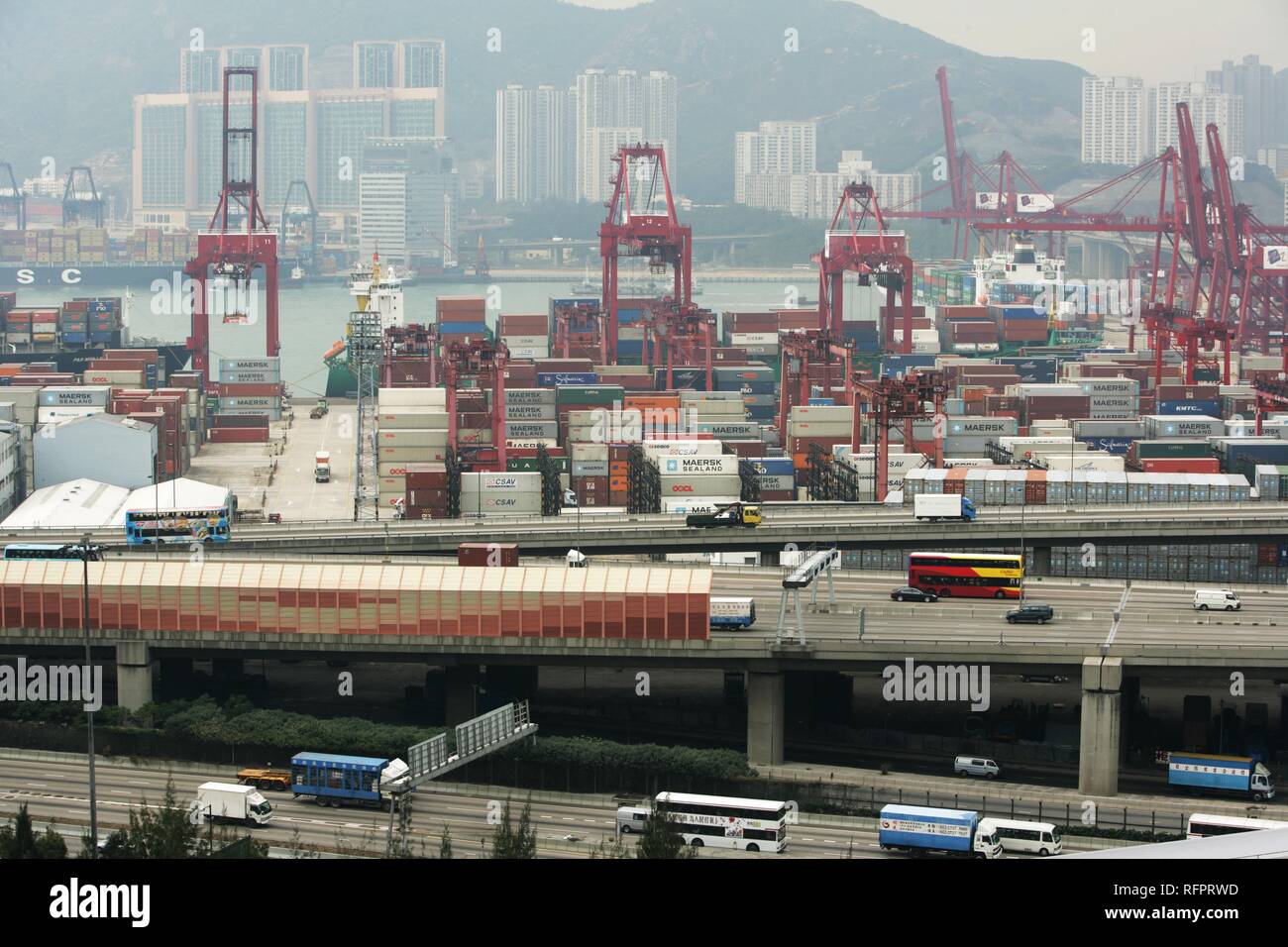 Containerhafen, internationalen Terminal, Lai Chi Kok, Hong Kong, China Stockfoto