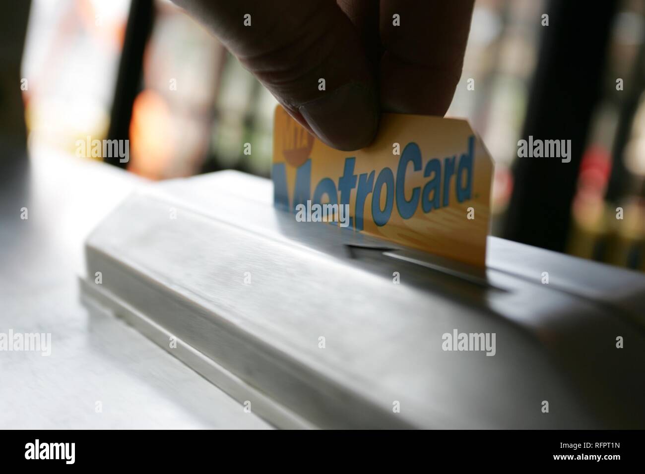 USA, Vereinigte Staaten von Amerika, New York City: New York der U-Bahn. U-Bahn-, U-Bahn Ticket. Stockfoto