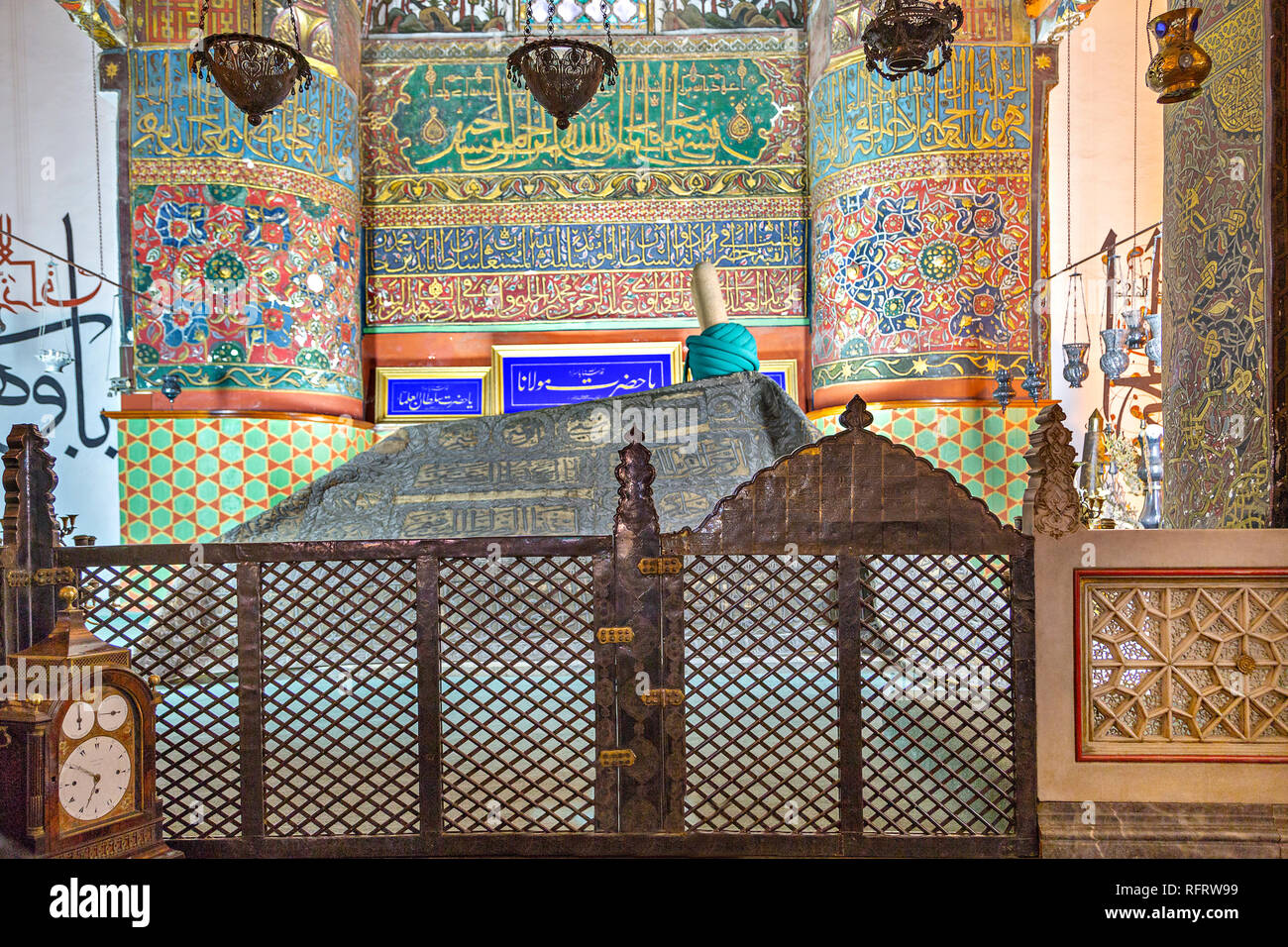 Mausoleum von Mevlana in Konya, Türkei. Mevlana ist auch als Rumi bekannt. Stockfoto