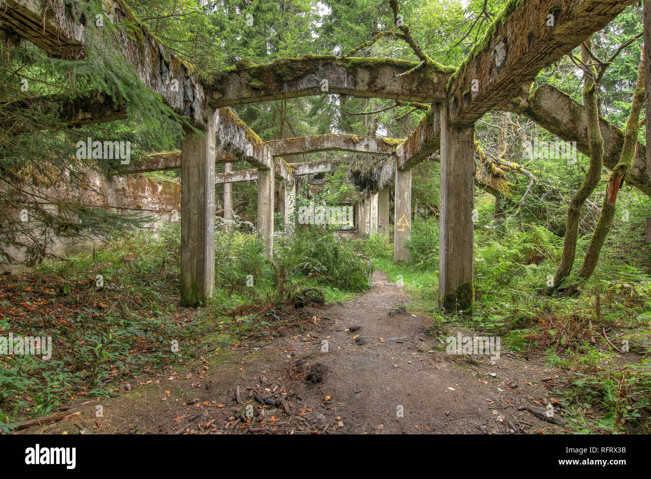 Ehemalige der Zinnmine abd Krieg Gefangenenlager Rolava - Sauersack, Erzgebirge, Tschechien Stockfoto