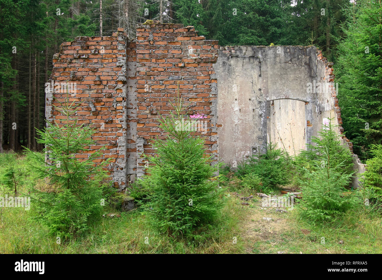 Ehemalige der Zinnmine abd Krieg Gefangenenlager Rolava - Sauersack, Erzgebirge, Tschechien Stockfoto