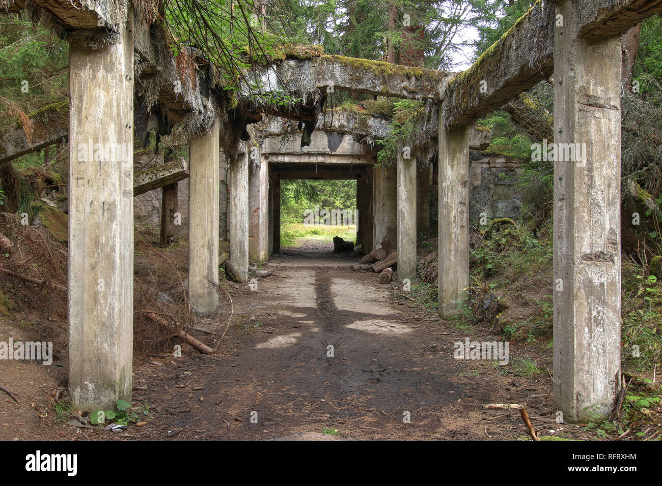 Ehemalige der Zinnmine abd Krieg Gefangenenlager Rolava - Sauersack, Erzgebirge, Tschechien Stockfoto