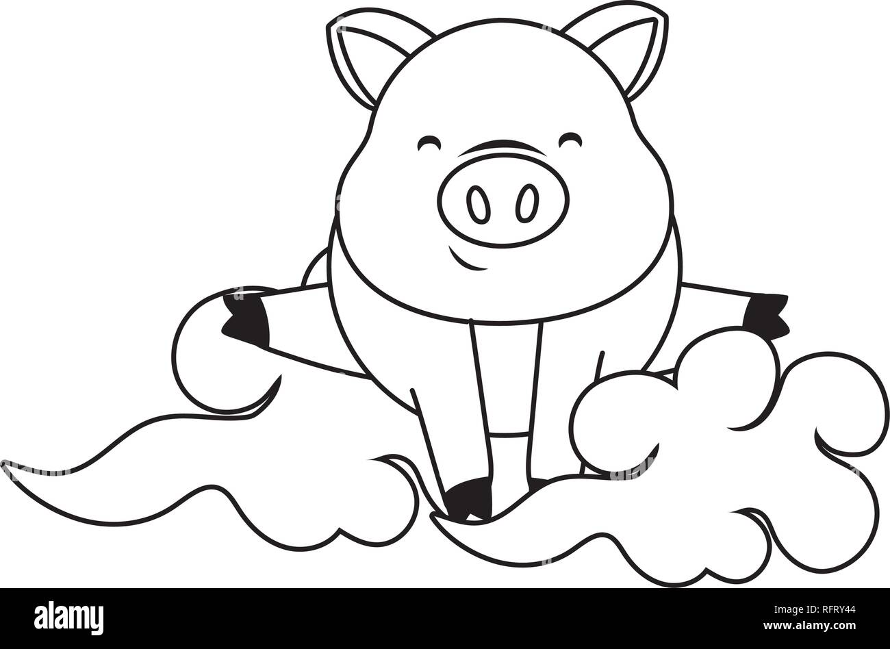 Nettes Schwein Cartoon Stock Vektor