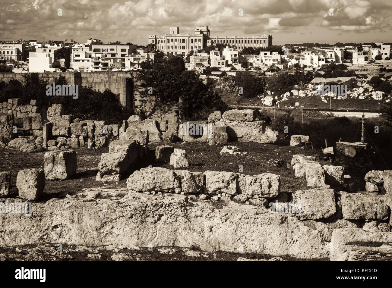 Ruinen einer Römischen Friedhof in Malta Stockfoto
