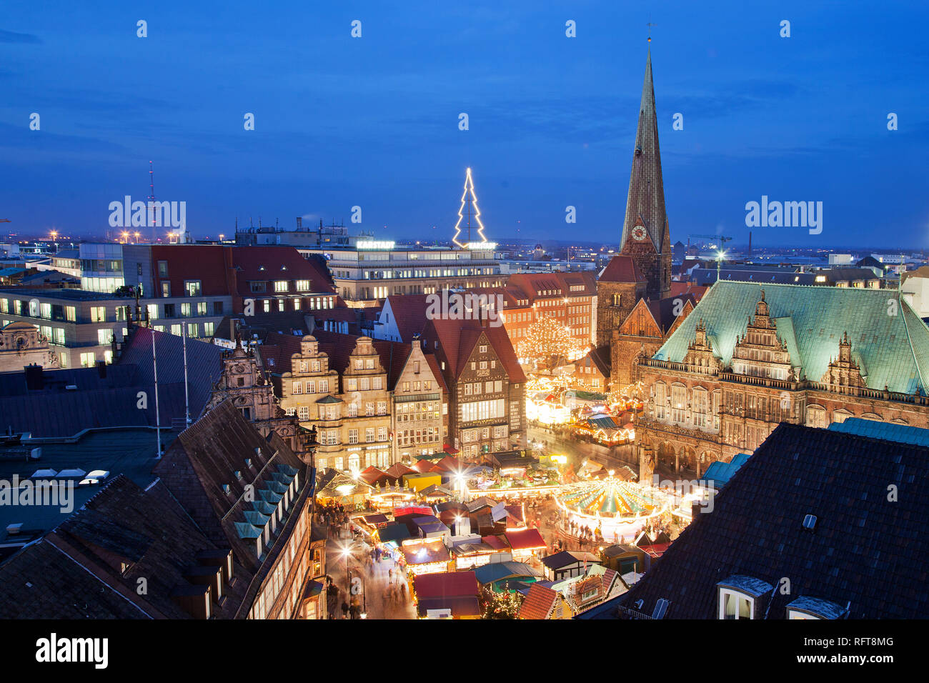 Marktplatz, Weihnachtsmärkte, Bremen, Deutschland, Europa Stockfoto