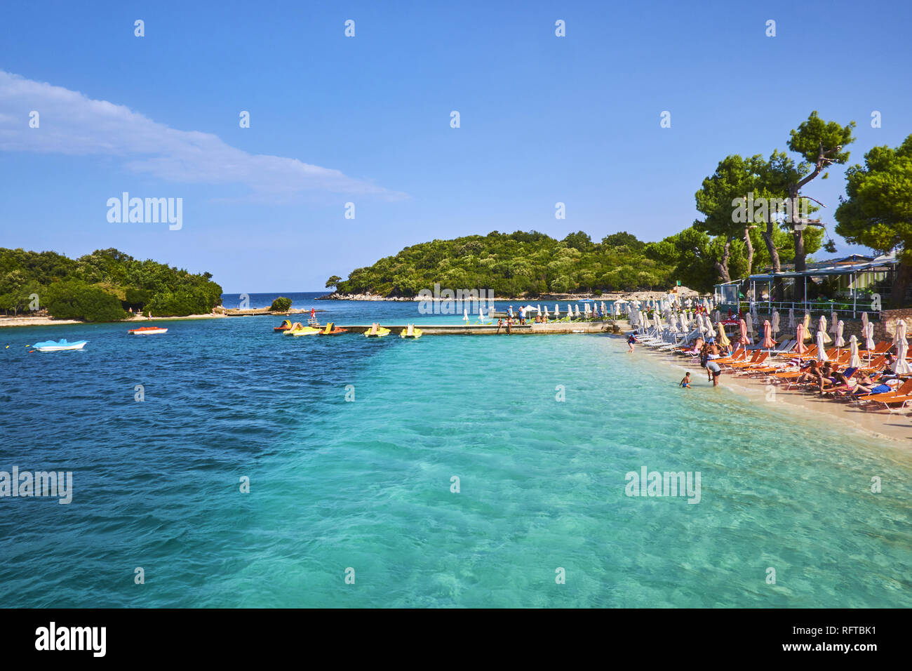 Ksamil Strand, Provinz Vlore, Albanien, Europa Stockfoto