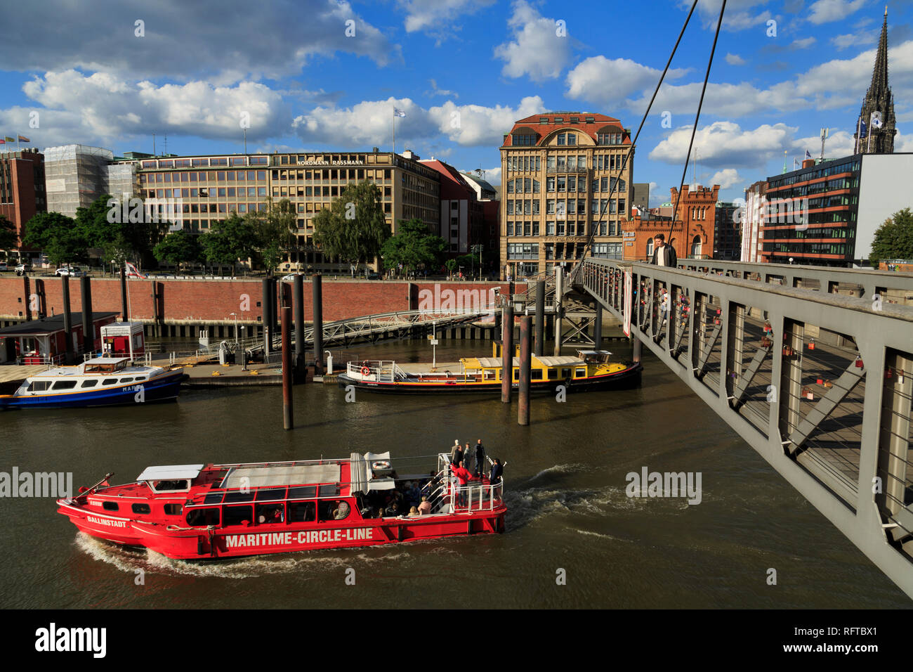Fubganger Brücke, HafenCity, Hamburg, Deutschland, Europa Stockfoto