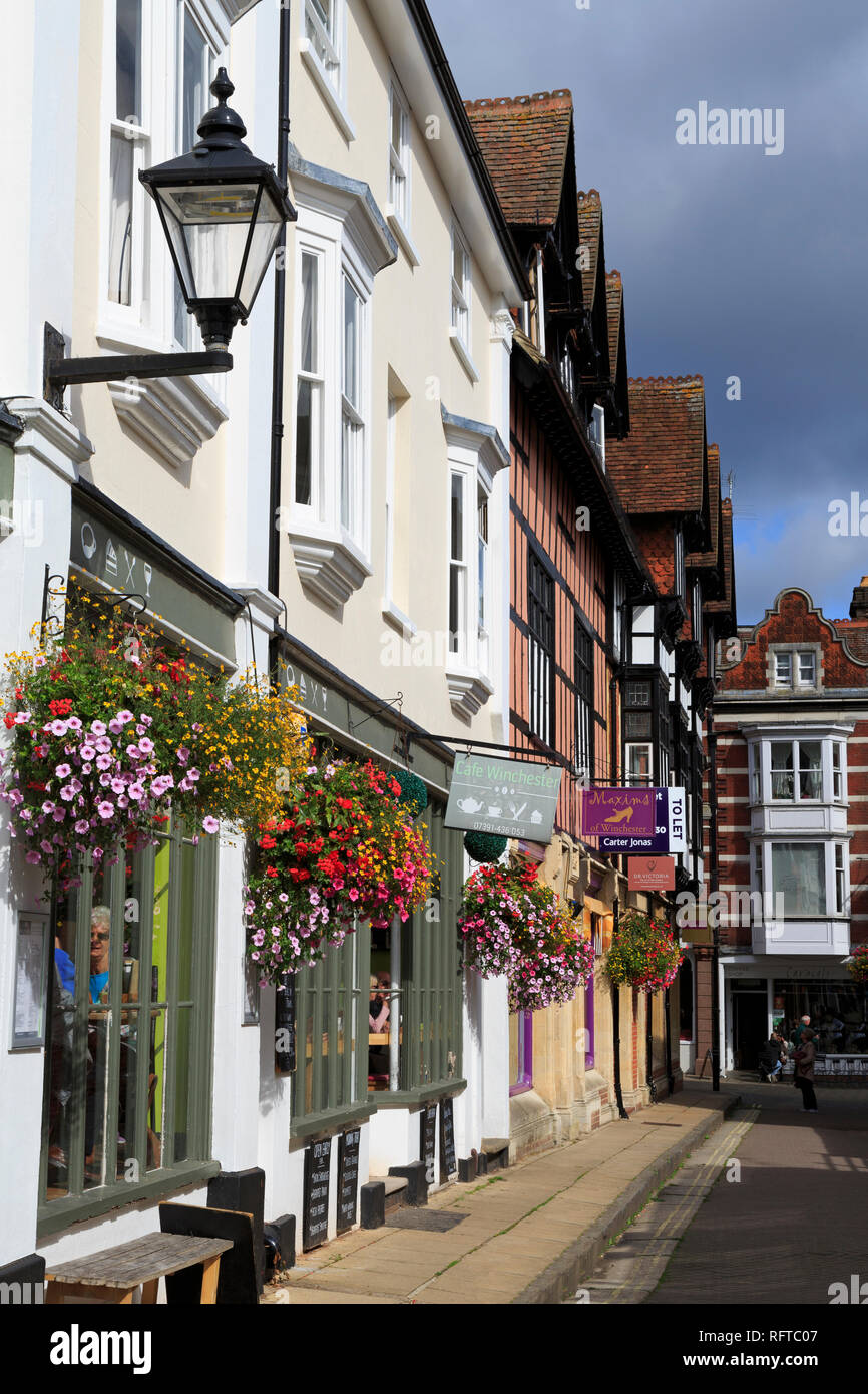 St. Thomas Street, Winchester, Hampshire, England, Vereinigtes Königreich, Europa Stockfoto