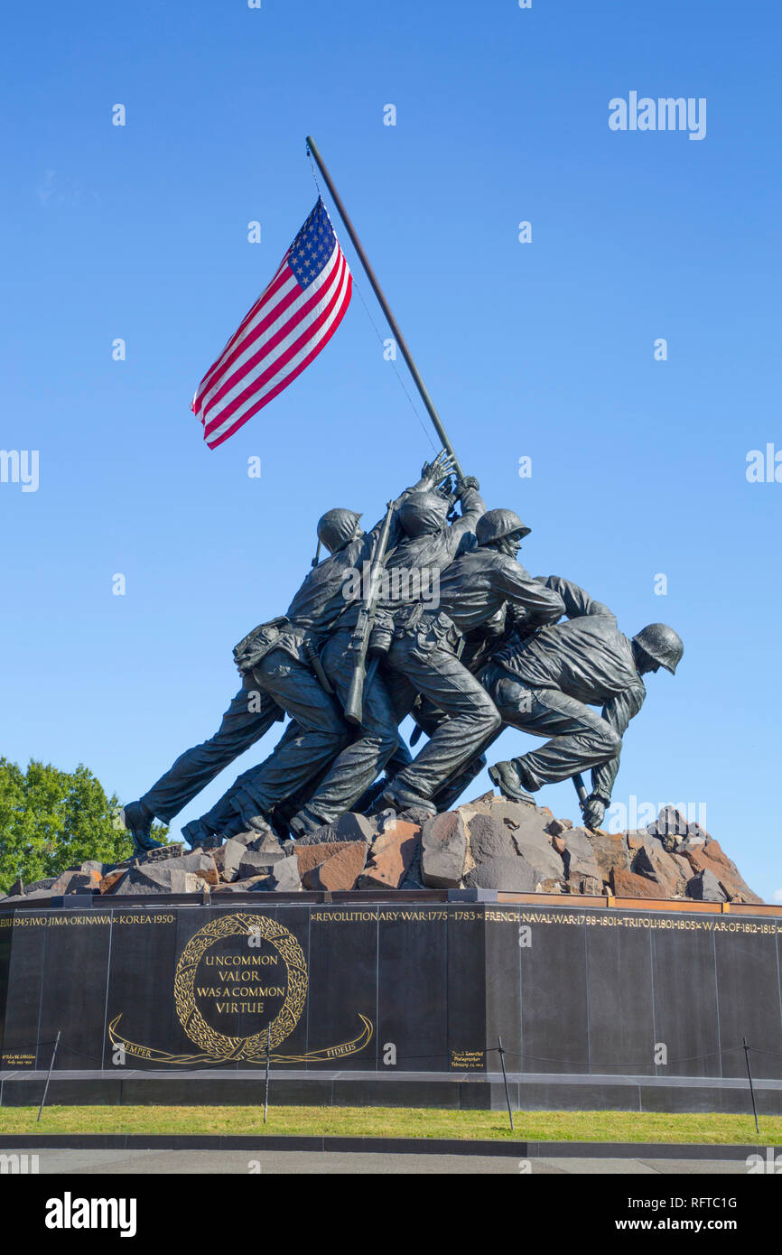 United States Marine Corps War Memorial, Washington D.C., Vereinigte Staaten von Amerika, Nordamerika Stockfoto