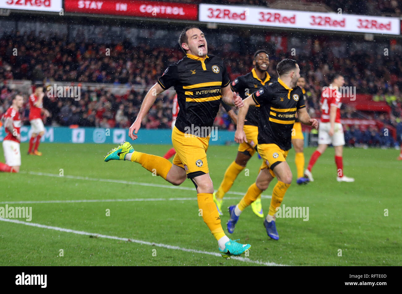 Matthäus DOLAN KERBEN SPÄTES ZIEL, MIDDLESBROUGH FC V NEWPORT COUNTY FC Middlesbrough FC V NEWPORT COUNTY FC, EMIRATES FA Cup 4. Runde, 2019 Stockfoto