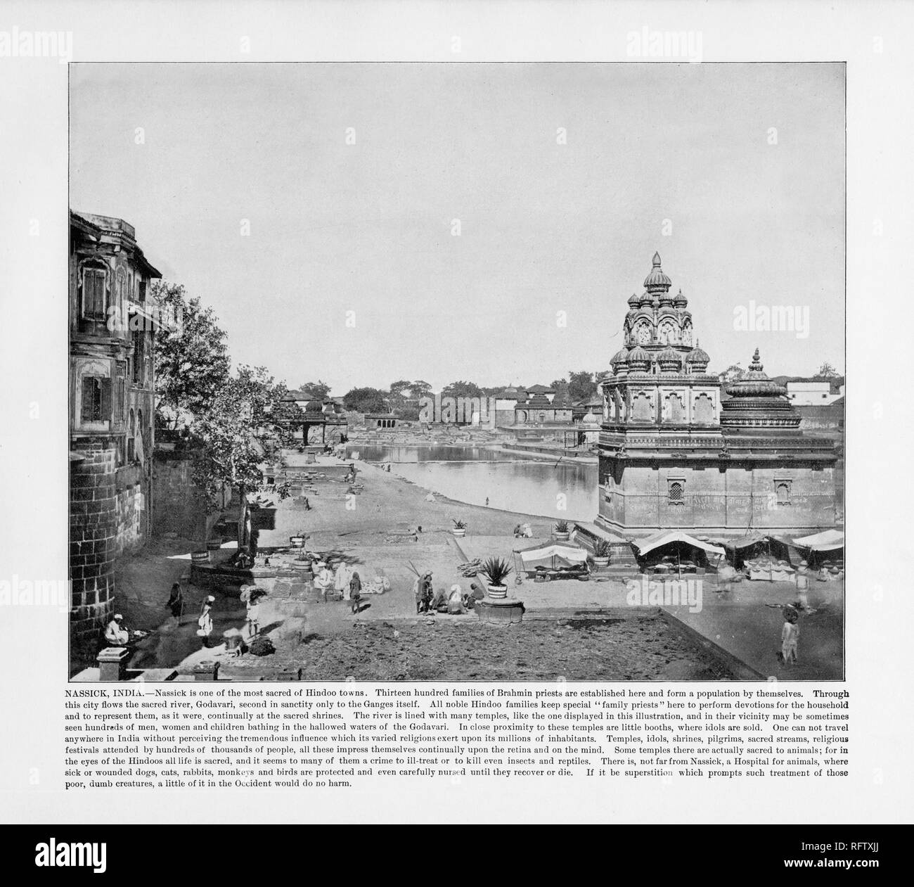 Nassick, Indien, antiken Indien Foto, 1893 Stockfoto