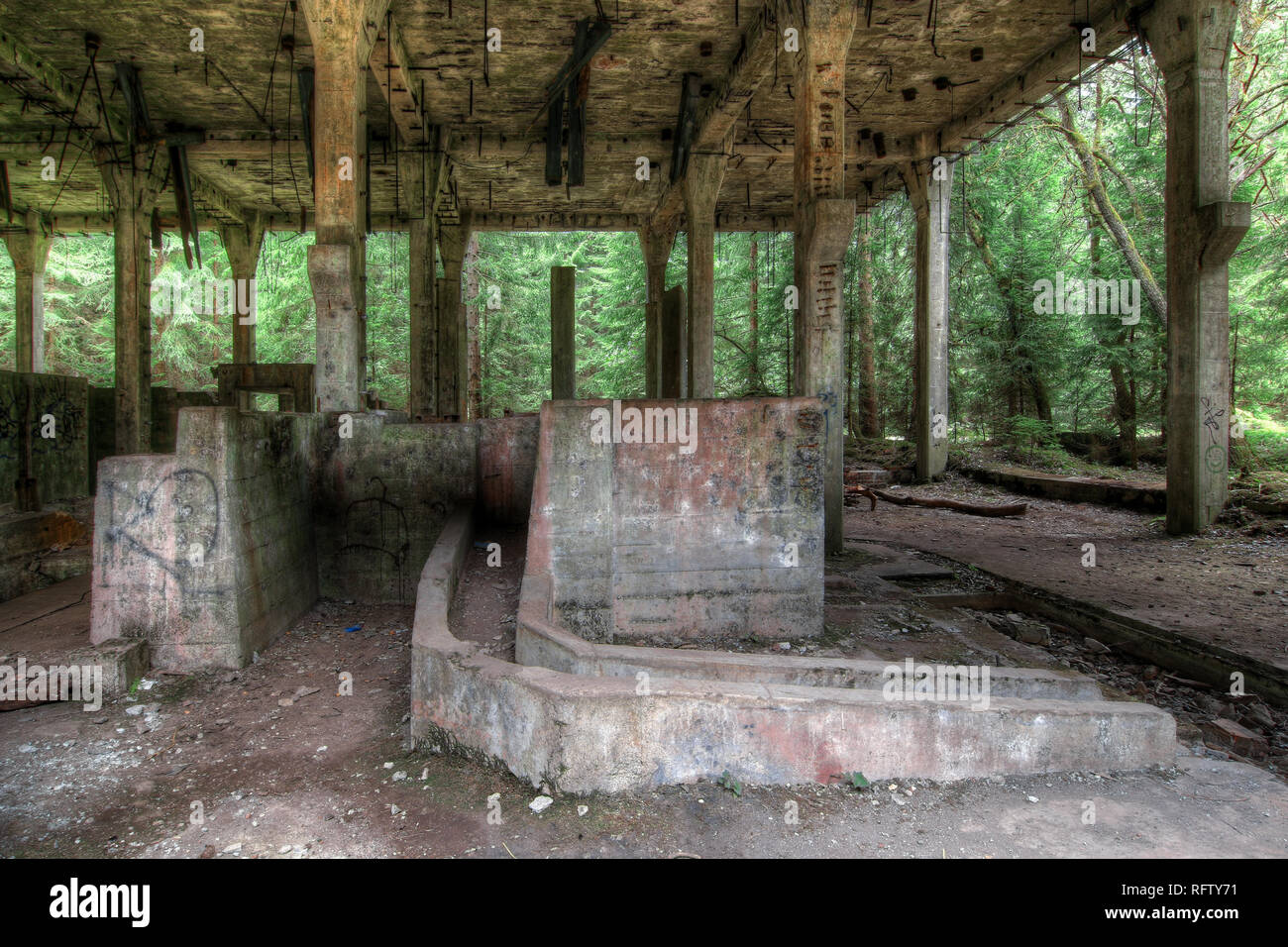 Ehemalige der Zinnmine abd Krieg Gefangenenlager Rolava - Sauersack, Erzgebirge, Tschechien Stockfoto