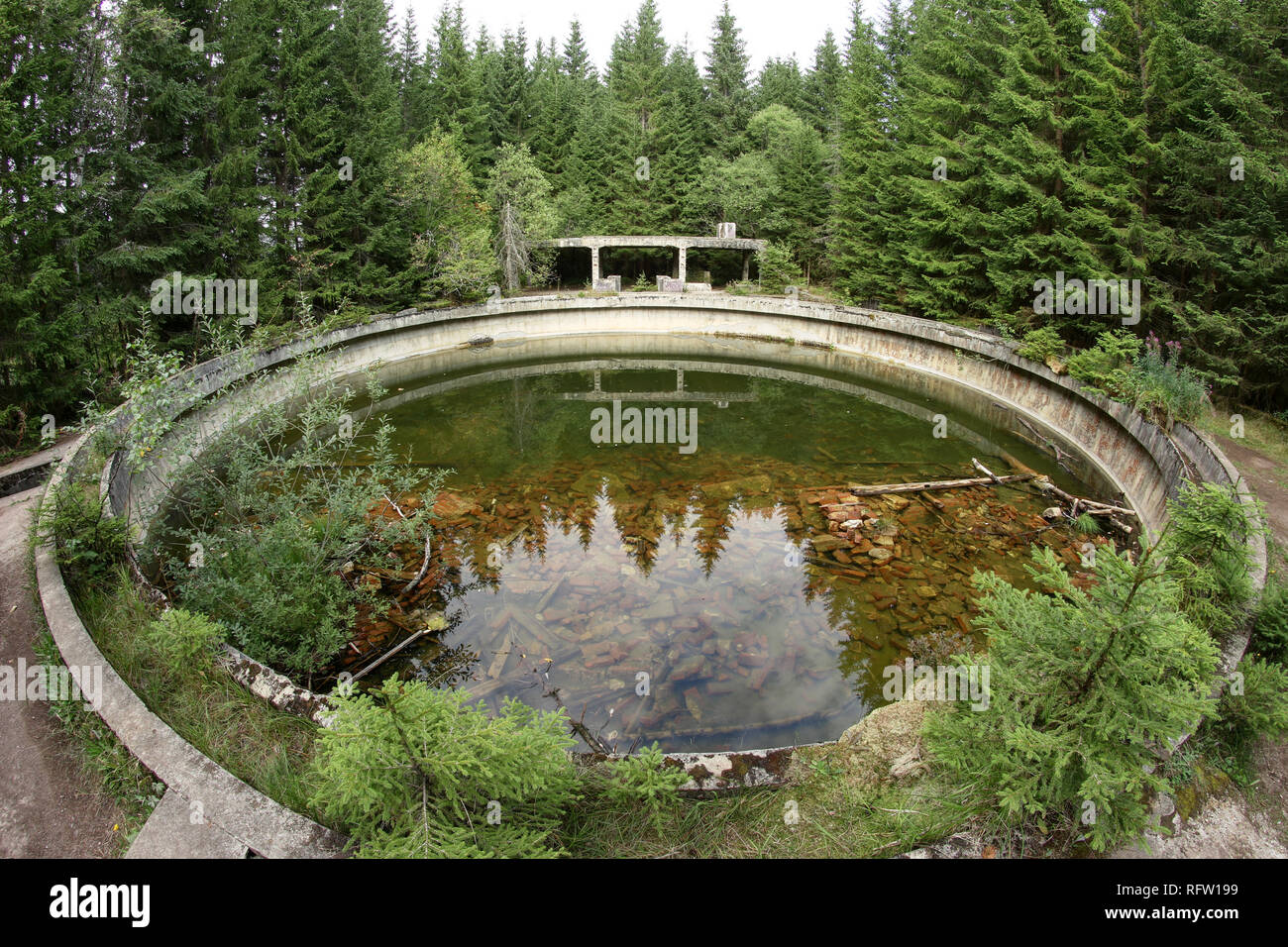 Ehemalige der Zinnmine abd Krieg Gefangenenlager Rolava - Sauersack, Erzgebirge, Tschechien Stockfoto