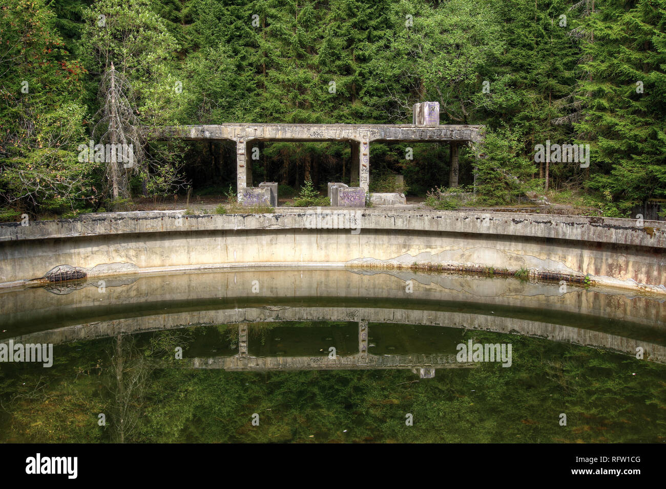 Ehemalige der Zinnmine abd Krieg Gefangenenlager Rolava - Sauersack, Erzgebirge, Tschechien Stockfoto