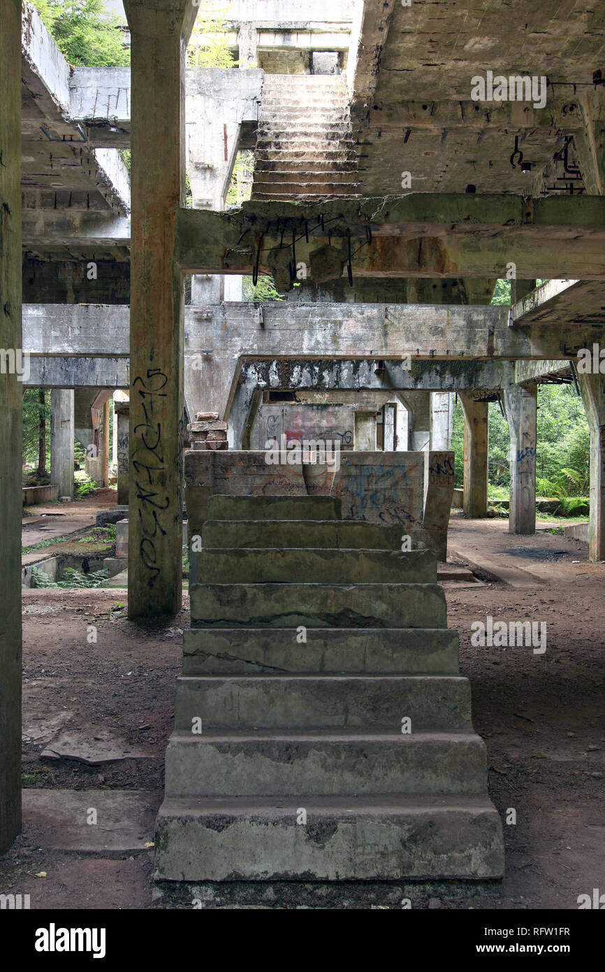 Ehemalige der Zinnmine abd Krieg Gefangenenlager Rolava - Sauersack, Erzgebirge, Tschechien Stockfoto