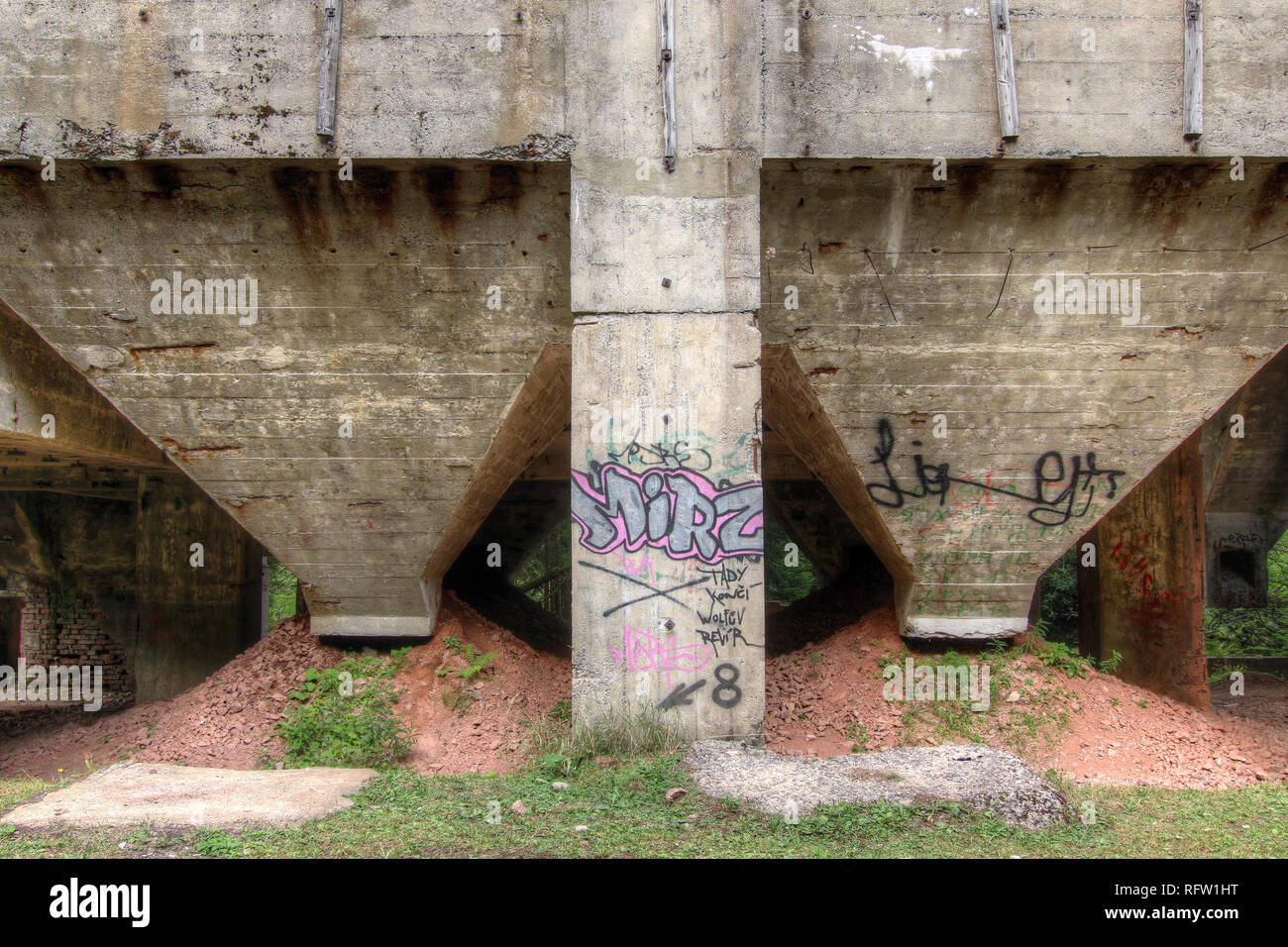 Ehemalige der Zinnmine abd Krieg Gefangenenlager Rolava - Sauersack, Erzgebirge, Tschechien Stockfoto