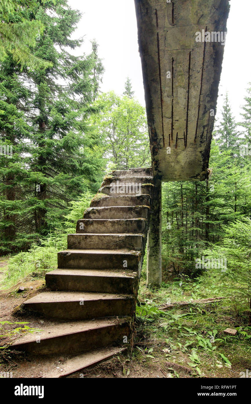 Ehemalige der Zinnmine abd Krieg Gefangenenlager Rolava - Sauersack, Erzgebirge, Tschechien Stockfoto