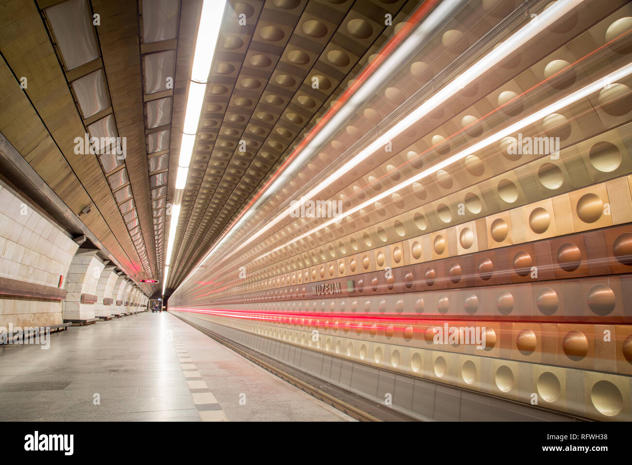 Der U-Bahnhof Muzeum in Prag Stockfoto