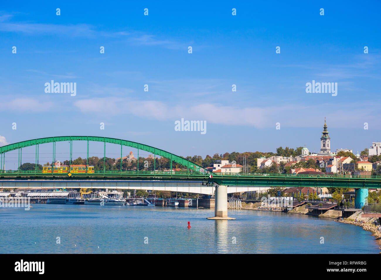 Stari Savski Most (Alte Brücke über die Sava) über den Fluss Sava, Belgrad, Serbien, Europa Stockfoto