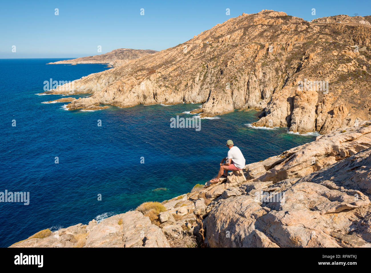 Dramatische Küstenlinie in Calvi an der Nordwestküste, Korsika, Frankreich, Mittelmeer, Europa Stockfoto