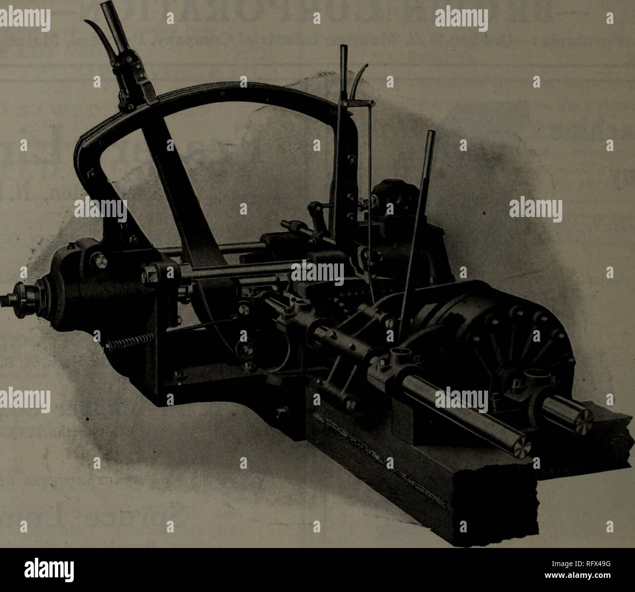 . Kanadische Forstindustrie Juli-Dezember 1915. Holzschlag; Wälder und Forstwirtschaft; Wald; Wald - zellstoffindustrie; Holz verarbeitenden Industrien. 18 KANADA LUMBERMAN UND WOODWORKER August 15, 1915 Eine Setter kann den ganzen Tag mit dieser Maschine arbeiten. Unsere vier-Zoll Dampf hat mit geschlossenen Schmutz Nachweis Ratsche Set funktioniert Das große sparen Zeit, Geld und Energie in das Sägewerk wird mehr Holz schneiden, weil es mit Dampf betrieben wird. Besser Bauholz herstellen, weil der Kolbenhub exakt ist. Bis zu vier Zoll mit einem Wurf der Hebel eingestellt werden. Leichter zu handhaben als eine Hand Set funktioniert. Einfach zu installieren und Stockfoto