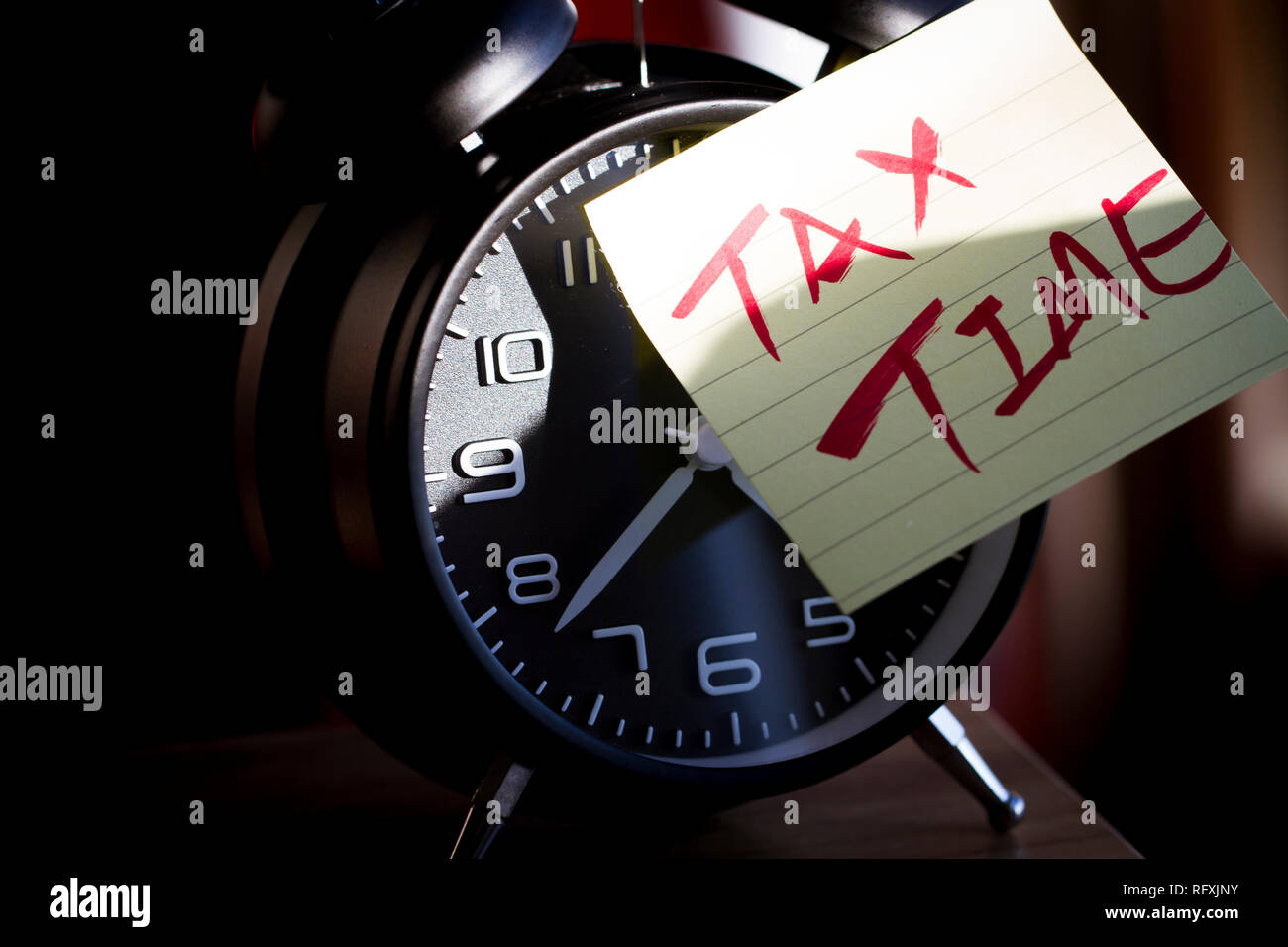 Zeit und Geld, Steuerökonomie Stockfoto