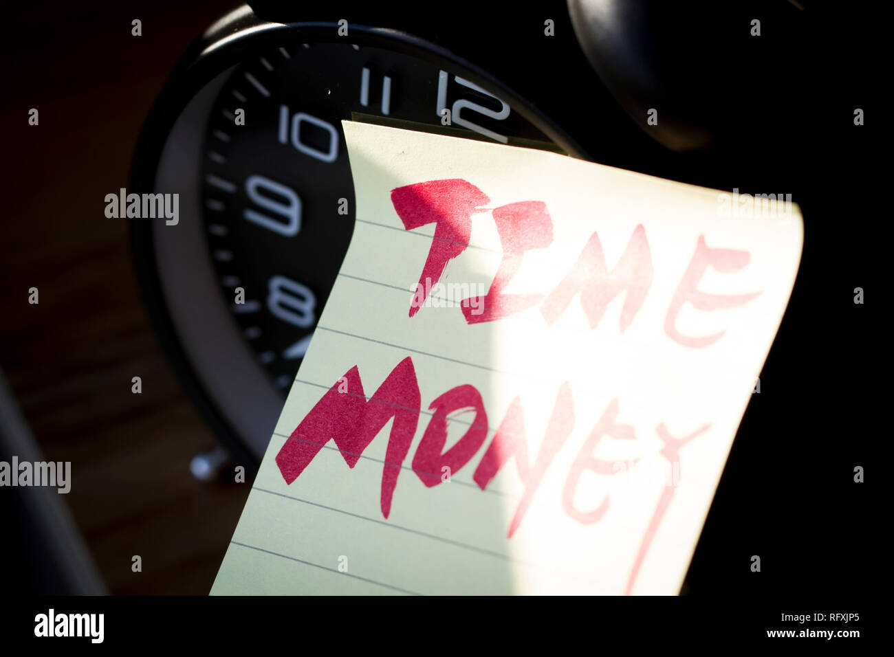 Zeit und Geld, Steuerökonomie Stockfoto