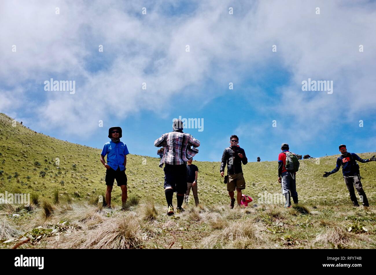 Mount Merbabu Wandererlebnis Stockfoto