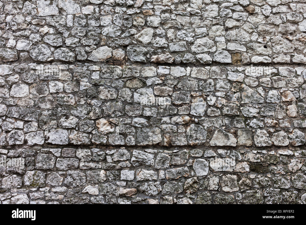 Mittelalterliche Burg Stein Wand Hintergrund oder Textur aus Schloss Wawel in Krakau, Polen, Europa Stockfoto