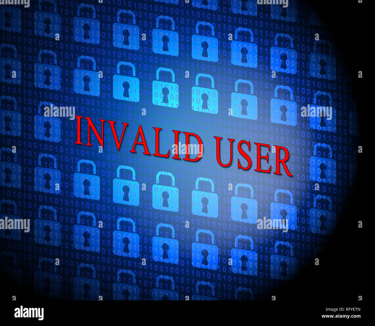 Benutzername vergessen Meldung bedeutet Falsche Benutzer-ID eingegeben. Online-ID-Fehler - 3D-Darstellung Stockfoto