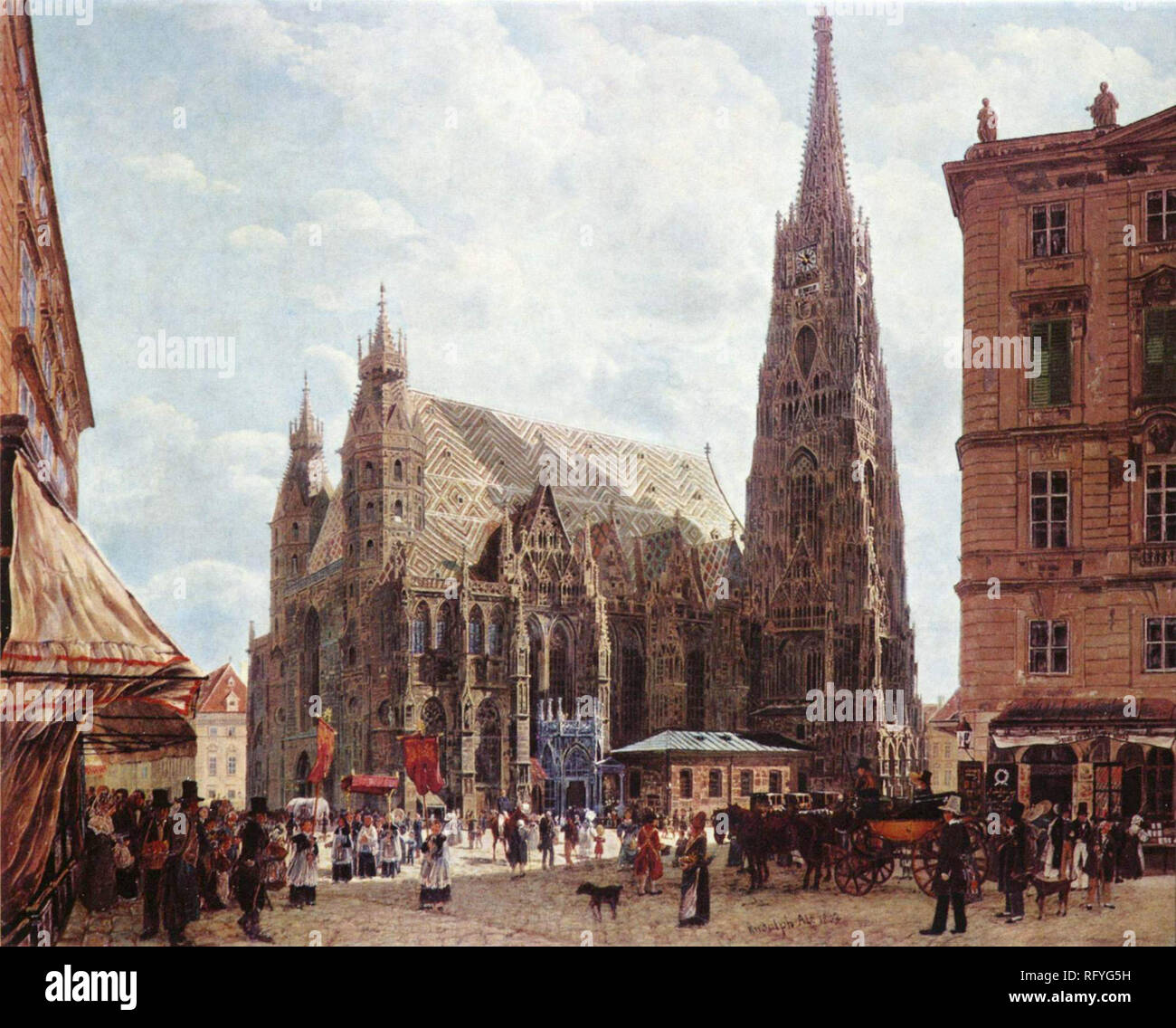 Blick auf den Stephansdom, aus der Stock-im-Eisen, 1832 von Rudolf von Alt St. Stephansdom, Wien Stockfoto