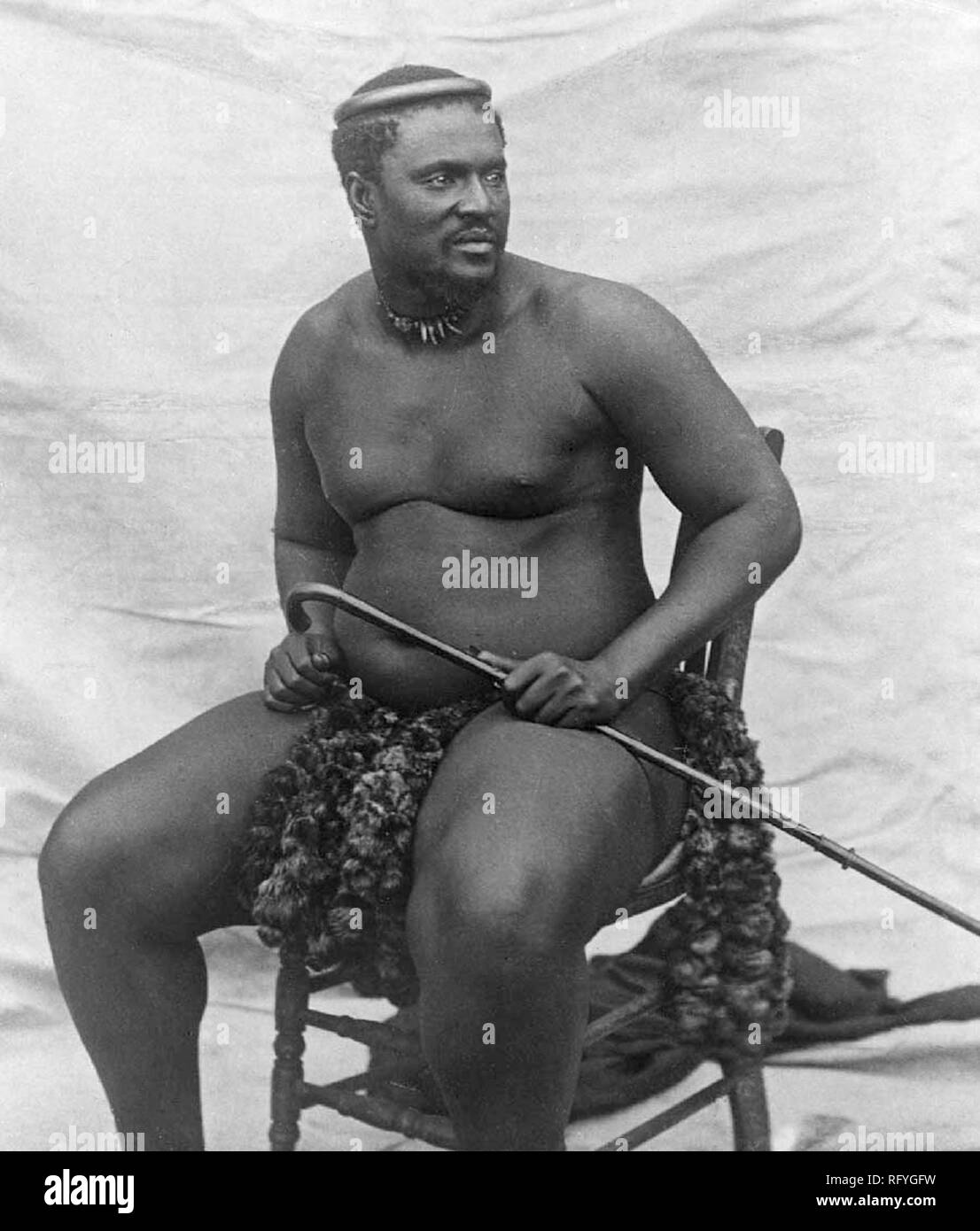 Prinz Ndabuko kaMpande (jüngerer Bruder von König Cetshwayo kaMpande, der von 1873 bis 1879 König des Königreichs Zulu war und während des Anglo-Zulu-Krieges von 1879 dessen Anführer war) Stockfoto