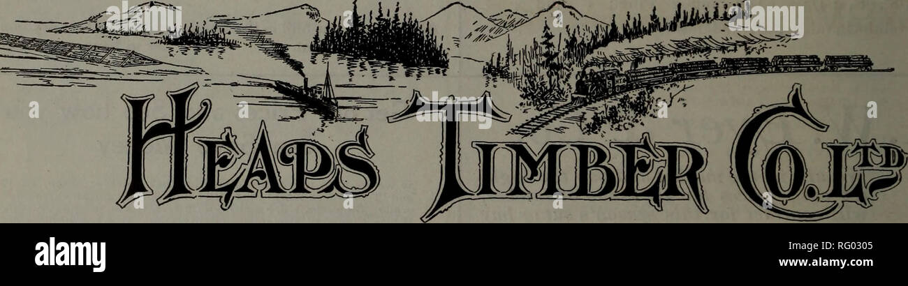 . Kanadische Forstindustrie 1910. Holzschlag; Wälder und Forstwirtschaft; Wald; Wald - zellstoffindustrie; Holz verarbeitenden Industrien. Ich 2 KANADA LUMBERMAN UND WOODWORKER E.H. Haufen &Amp; Co., Limited Bauholz, Schindeln, Türen, Leisten, Beenden, etc. Besonderheiten: AA 1 MARKE HOCHWERTIGE SCHINDELN B.C. ODER DOUGLASIE HOLZ Mühlen in Vancouver und R iskin. B.c. Head Office: Victoria Drive und Powell St VANCOUVER. V. Chr. den Pazifischen Woods Co. Limited Sitz:205-206 Loo Geb., T TT R* Cor. Hastings und Abt Sts., V cMCOUVer, D.L. Korrespondenz erbeten Schindeln Bauholz und Bautafeln Prompt Sendungen TT Stockfoto