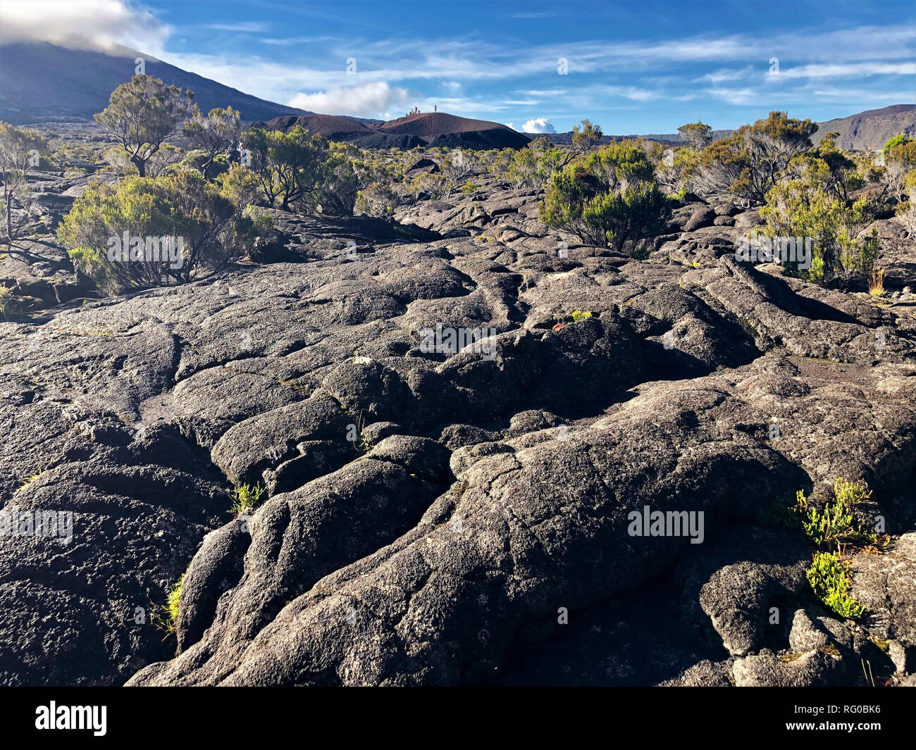 Tal des Piton de la Fournaise Stockfoto