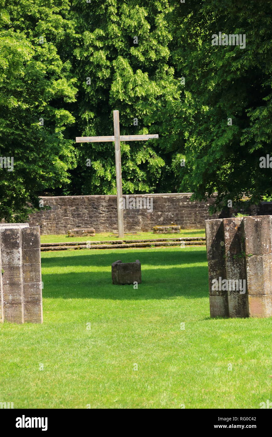 Kreuz im Kloster Hirsau bei Calw im Schwarzwald Stockfoto