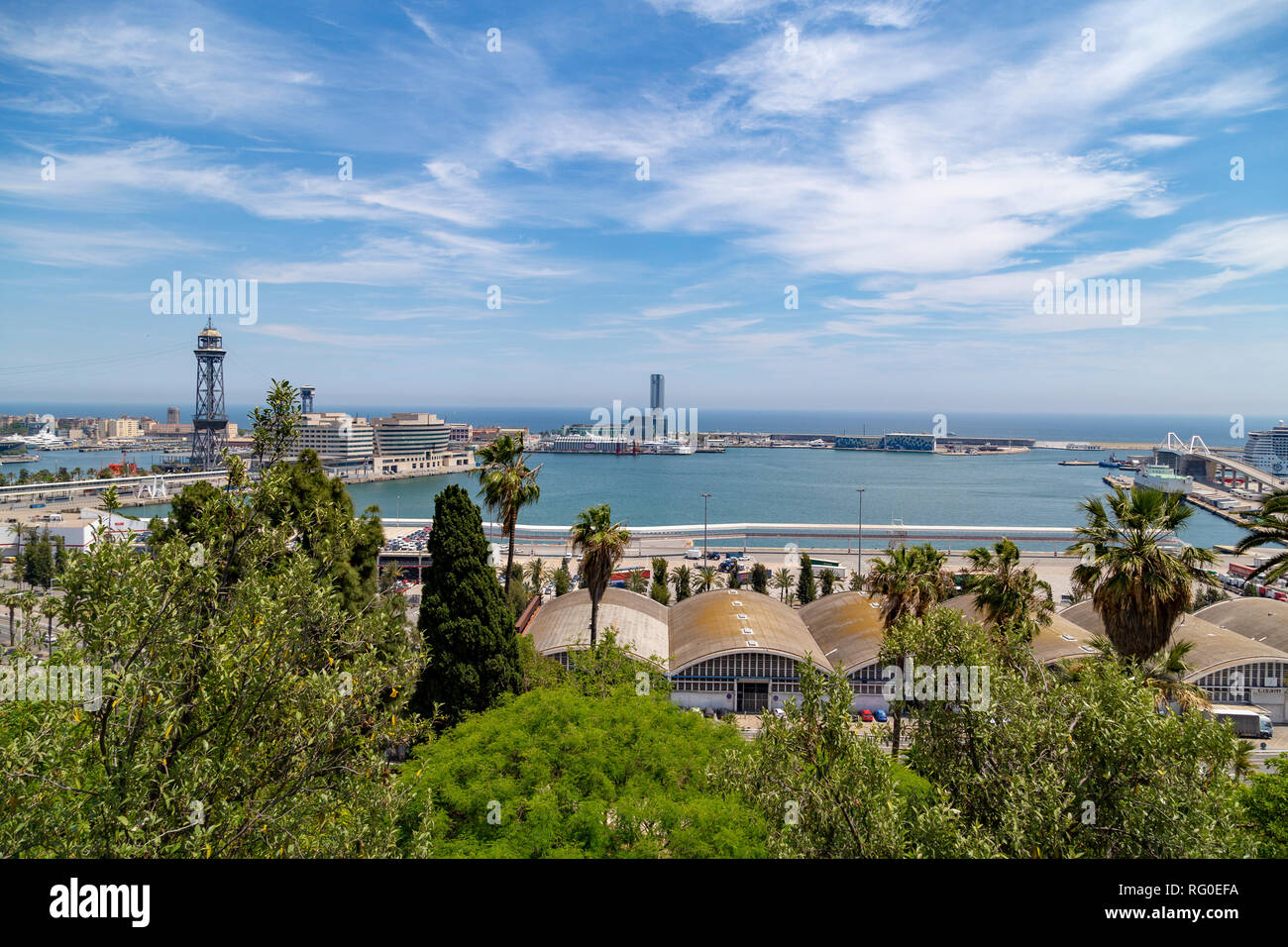 Landschaft Blick auf Barcelona, Katalonien, Spanien Stockfoto