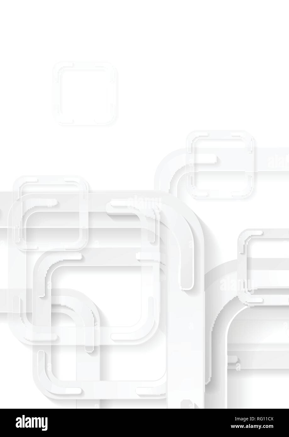 Grauen und weißen Quadraten tech Abstrakt Hintergrund. Vektor Design Stock Vektor
