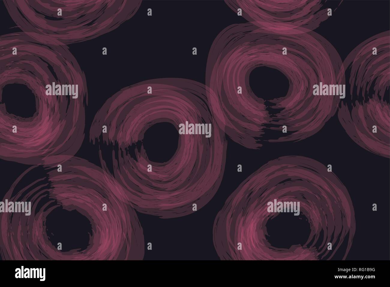 Nahtlose, abstrakte Muster mit kreisförmigen geometrische Formen mit Aquarell Pinselstriche gemacht. Blume Abstraktion in Licht und dunkel rosa Col Stock Vektor