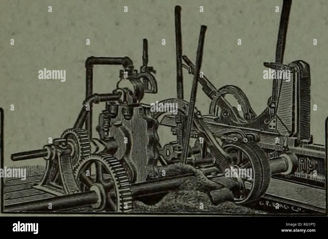 . Kanadische Forstindustrie 1897-1899. Holzschlag; Wälder und Forstwirtschaft; Wald; Wald - zellstoffindustrie; Holz verarbeitenden Industrien. Die) LyUMBERMAK April, 1897 DER DAKE MOTOR der begleitenden schnitt die Dake Motor zeigt, Sägewerk Beförderung Arbeit beigefügt. Den Motor, wie in der Abbildung gezeigt, ist reversibel, voran und schwinden die Sätze an den Kopf. Korrespondenz eingeladen. des Betreibers. Die mit Schraubenfedern für Re-Zedenten Kopf Blöcke, und ist eine praktische Assistenten zu einem Sägewerk Beförderung, so dass der Setzer die schwersten Protokolle mit Leichtigkeit umgehen. Dampf wird zum Motor durch durchgeführt Stockfoto