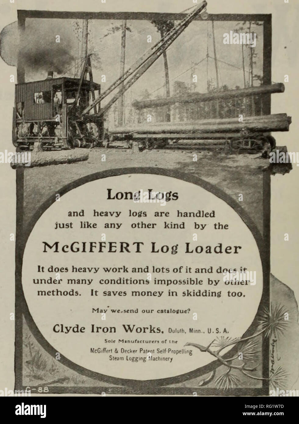 . Kanadische Forstindustrie 1909. Holzschlag; Wälder und Forstwirtschaft; Wald; Wald - zellstoffindustrie; Holz verarbeitenden Industrien. Der Schwere modernes Sägewerk Beförderung S. Payette &Amp; Co. Xanthi, - Ontario Katalog auf Anfrage. Niederlassung und Lager: New Orleans, Louisiana 421 Carondelef Straße. Bitte beachten Sie, dass diese Bilder sind von der gescannten Seite Bilder, die digital für die Lesbarkeit verbessert haben mögen - Färbung und Aussehen dieser Abbildungen können nicht perfekt dem Original ähneln. extrahiert. Don Mills, Ontario: southam Business Publikationen Stockfoto