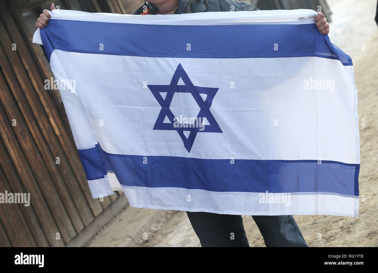 74. Jahrestag der Befreiung von Auschwitz und Holocaust Gedenktag. Die größte deutsche Nazi Konzentrations- und Vernichtungslager KL Auschwitz-Birkenau von der Roten Armee am 27. Januar 1945 befreit. Stockfoto
