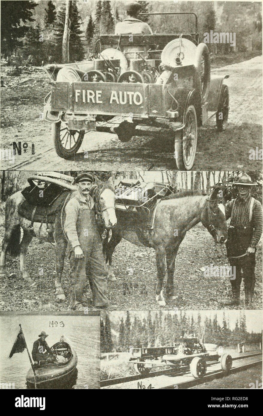 . Kanadische Forstwirtschaft Zeitschrift. Wälder und Forstwirtschaft - Kanada Zeitschriften. Januartj canddian Forstwirtschaft Journal, 1917, 897. Die SPRINKLERPUMPE IN DER TATSÄCHLICHEN NUTZUNG. 1. Automobil Transport. 2. Zwei Pumpen Outfits durch zwei pack Pferde durchgeführt. 3. Leicht in Kanus, Ruderboote oder startet transportiert. 4. Anschluss Motoren verwendet Einheiten entlang der Eisenbahnstrecken zu tragen. Bitte beachten Sie, dass diese Bilder sind von der gescannten Seite Bilder, die digital für die Lesbarkeit verbessert haben mögen - Färbung und Aussehen dieser Abbildungen können nicht perfekt dem Original ähneln. extrahiert. Kanadische Forstwirtschaft Association. [O Stockfoto