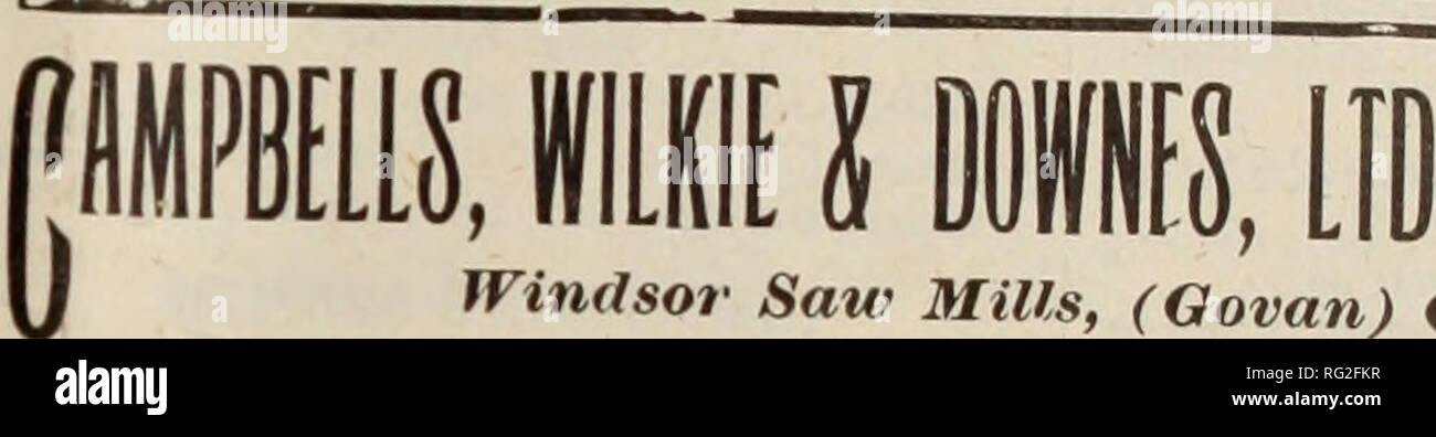 . Kanadische Forstindustrie 1902-1904. Holzschlag; Wälder und Forstwirtschaft; Wald; Wald - zellstoffindustrie; Holz verarbeitenden Industrien. P Juni js. 902 Kanada Lumberman wöchentliche Ausgabe. VII BRITISCHEN HOLZ MAKLER UND IMPORTEURE F ARNWORTH&amp; JARDINE Holz Makler und Messer â¢â"-Adresse, "farnworth "Liverpool. Ein Dale Street und g Kanada Dock, Liverpool, GER. WRIGHT, Graham & Amp; gehen. Drtu-al D i m l "DlâÂ", r*t*r&gt;^&gt;^,. . Holz Makler Royal Bank Ort Glasgow, Schottland Kabel Adresse:.. Brakridg,. G, aSgâ Codes verwendet: Watkins, Scotfs, A.B.C. LumUeiman's, Zebra, Private Stockfoto